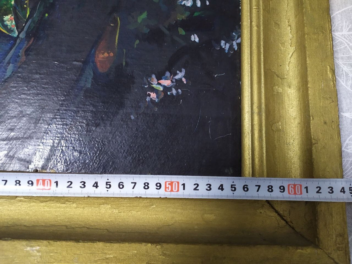 Art Fund of the USSR Podolsk factory stamp on the back of the Soviet era art – detail 15