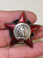 Soviet Order of the Red Star in silver, serial number 1938542, awarded 1945