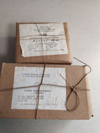 Kosmos pencils in paper wrap with factory label and twine