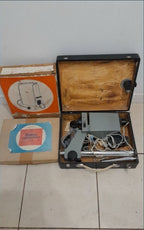 Soviet photo enlarger Don-103 with grey metal body and adjustable height column