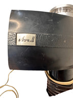 Vintage USSR camera flash with black plastic body and Luch logo