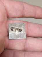Square USSR badge with hammer and sickle, close view – detail 5
