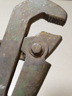 Vintage Soviet tools: heavy-duty steel wrench with patina and surface rust – detail 6