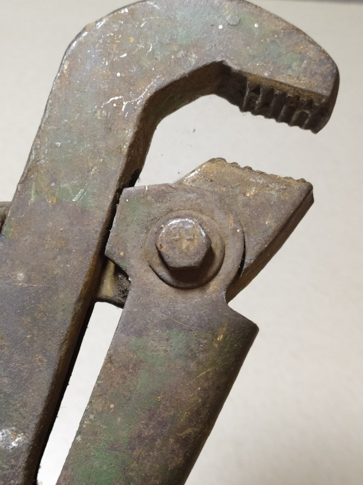 Vintage Soviet tools: heavy-duty steel wrench with patina and surface rust – detail 6