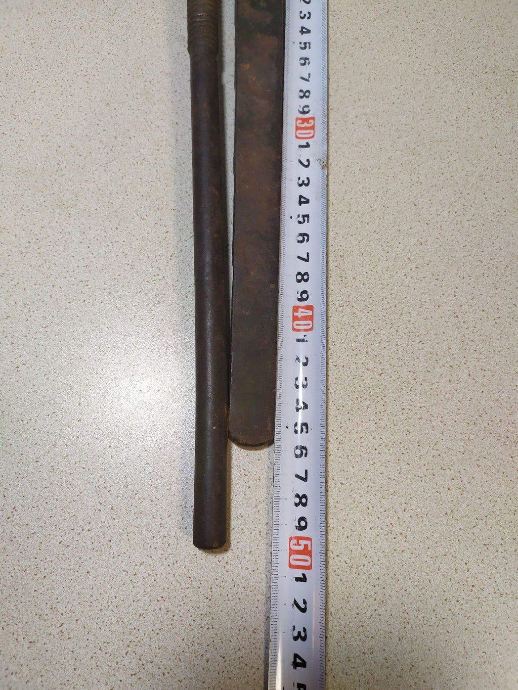 Vintage Soviet tools: heavy-duty steel wrench with patina and surface rust – detail 9