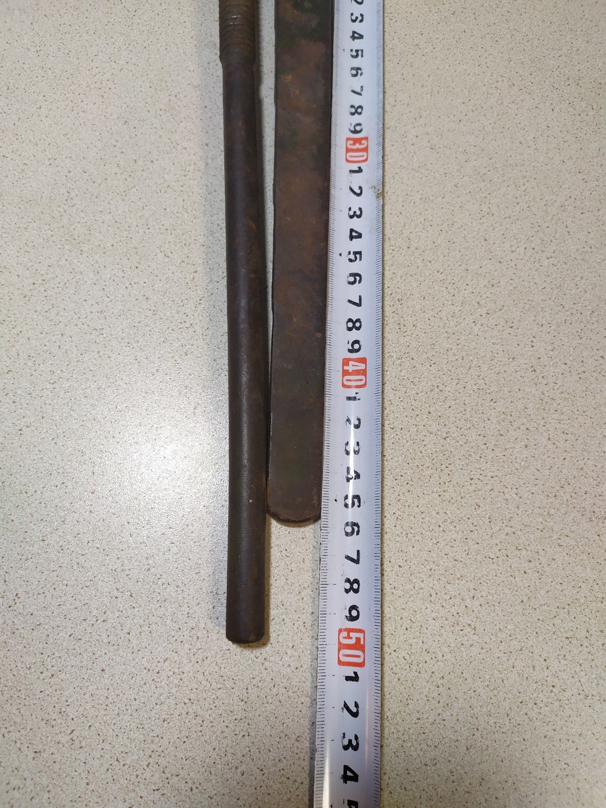 Vintage Soviet tools: heavy-duty steel wrench with patina and surface rust – detail 9