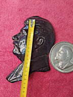 Measuring the Stalin and Lenin Soviet wall plaques – detail 10