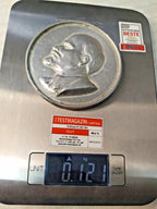 Measuring the Stalin and Lenin Soviet wall plaques – detail 19
