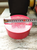 Pink Soviet trinket box with lid removed showing interior – detail 10