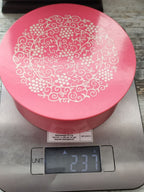 Pink Soviet trinket box with lid removed showing interior – detail 13