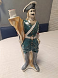 Soviet porcelain decanter bottle of an officer from the era of Peter the Great