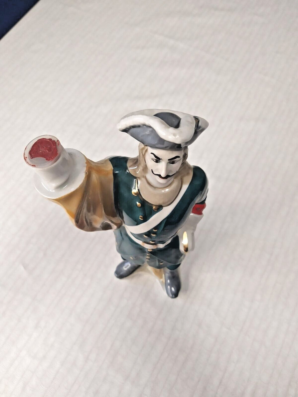 Porcelain soldier figurine in dark green uniform with gold accents and tricorne hat – detail 5
