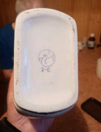 Polonne porcelain factory blue bird mark on the bottom of the flask