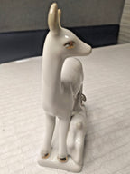 Soviet animalistic porcelain figurine with gold ears and eyes