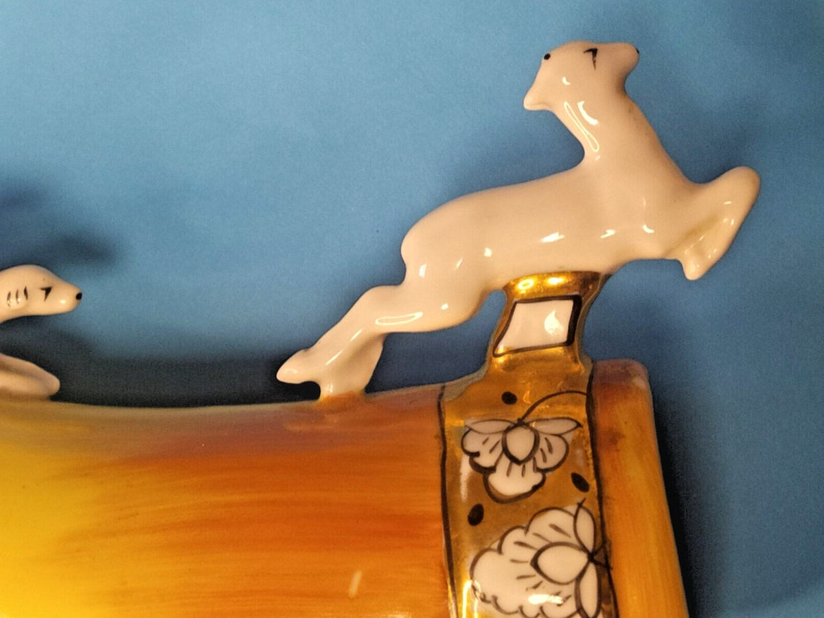 Leaping deer figure at the rim of the Krasnodar Chaika porcelain horn – detail 12