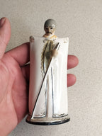 Caucasian horseman figurine in burka cloak, compact 11.5 cm porcelain – detail 13