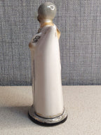 Caucasian horseman figurine in burka cloak, compact 11.5 cm porcelain