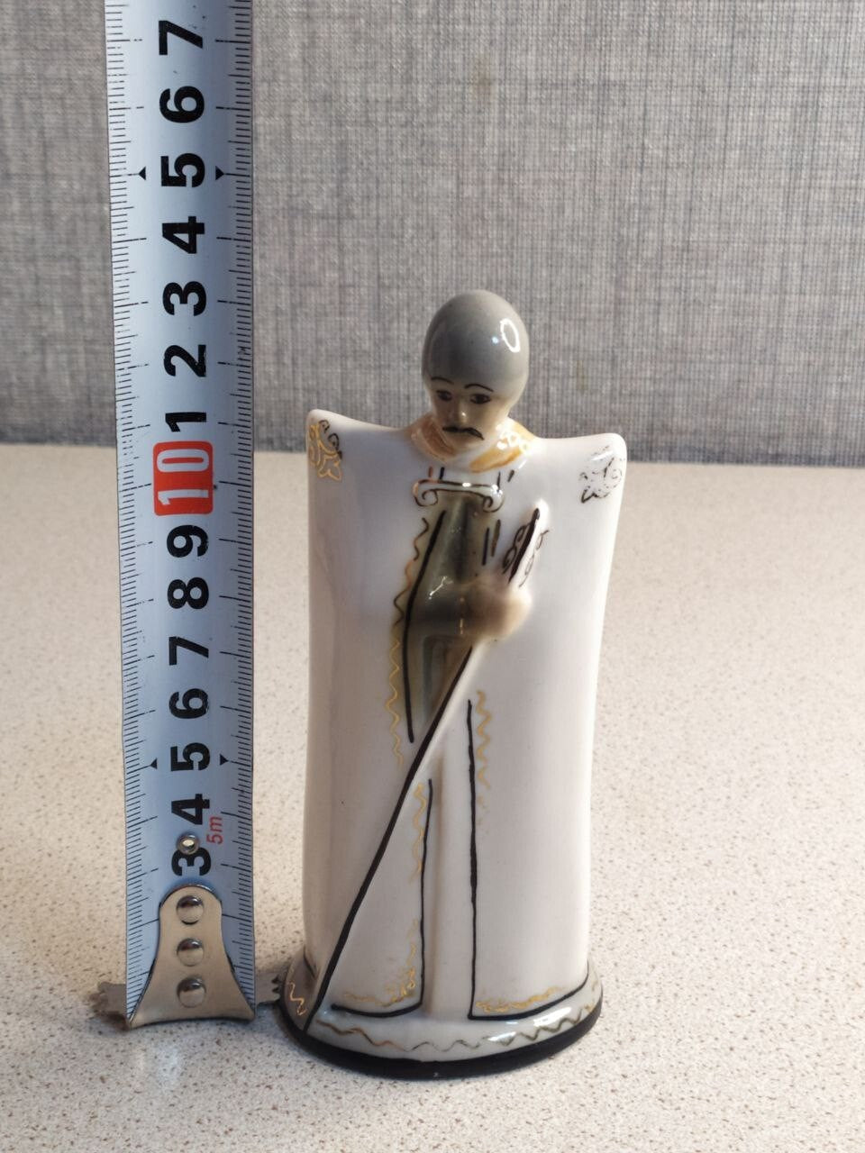 Vintage USSR porcelain highlander figure with hand-painted face and gilding – detail 9