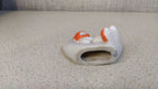 Vintage USSR porcelain figurine with orange-red hood and booties – detail 8