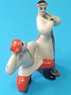 Polonne porcelain dancing couple figurine with red sharovary and floral wreath – detail 11