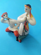 Ukrainian dancers figurine hand-painted with gold accents