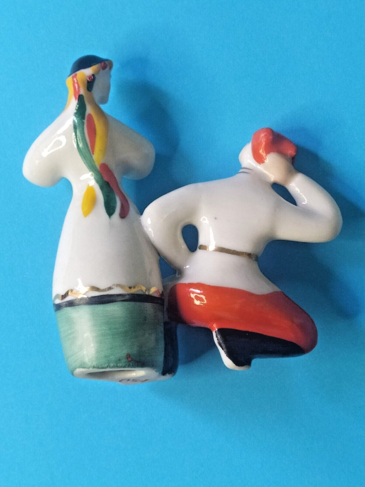 Polonne porcelain dancing couple figurine with red sharovary and floral wreath – detail 8