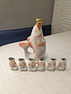 Large porcelain carp decanter with gold-leafed stopper – detail 5