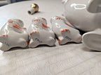 Polonne porcelain fish liquor set orange scales and gold gilding – detail 7