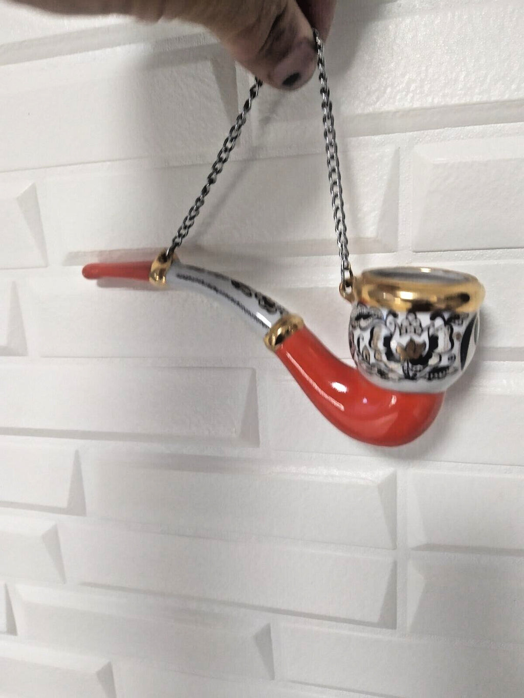 USSR souvenir pipe with gilded rim and stem joints – detail 9