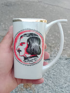 Vintage Soviet porcelain mineral water cup with gilded handle – detail 9