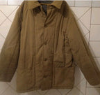 Soviet quilted jacket telogreika in khaki with button front and two pockets