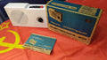 Soviet radio Elektronika-204 three-program wired receiver in white plastic case