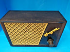 Soviet vintage radio loudspeaker with Zorka script logo on the front panel