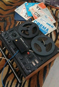 Soviet reel to reel tape recorder Mayak-205 front panel with reels