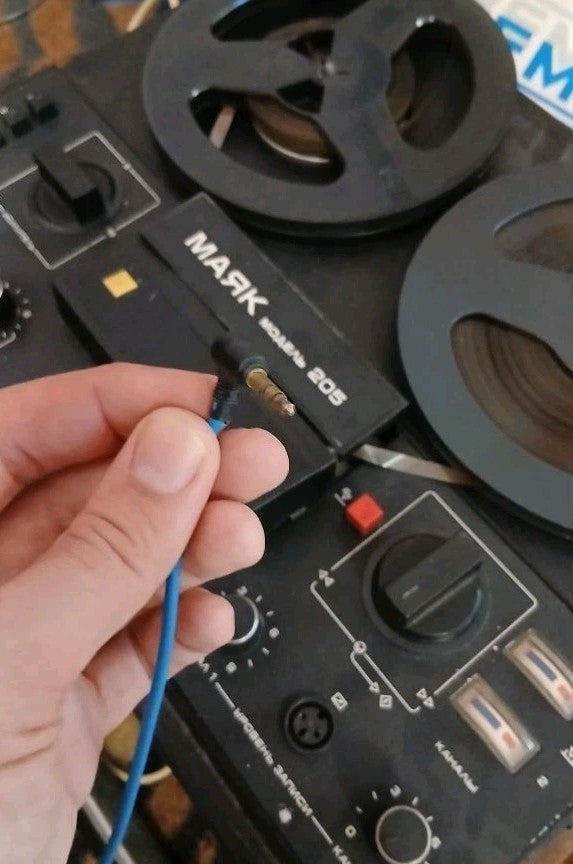 Mayak 205 Soviet tape recorder with six tape reels