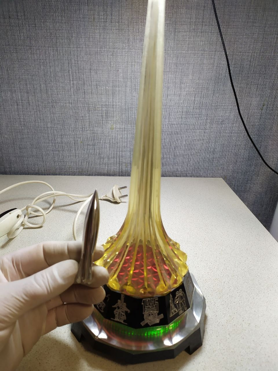 Detachable chrome-plated rocket model from the Soviet space memorabilia lamp – detail 6
