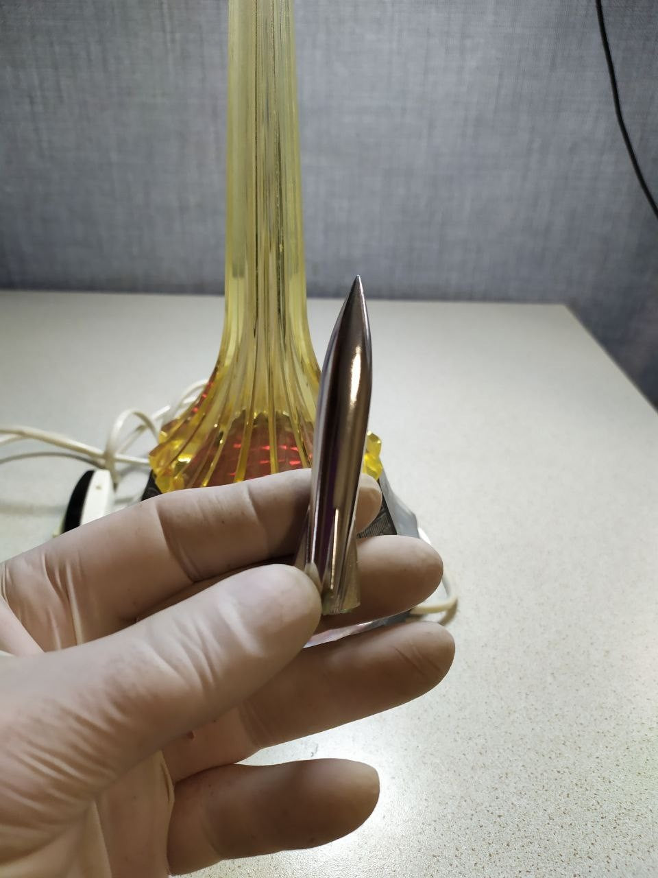 Vintage soviet lamp glowing warm yellow like a rocket exhaust trail – detail 8