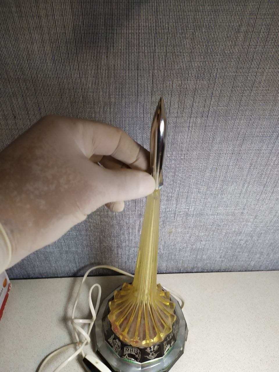 Detachable chrome-plated rocket model from the Soviet space memorabilia lamp – detail 9