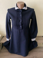 Soviet school uniform dress for girls with lace collar and cuffs, size 116