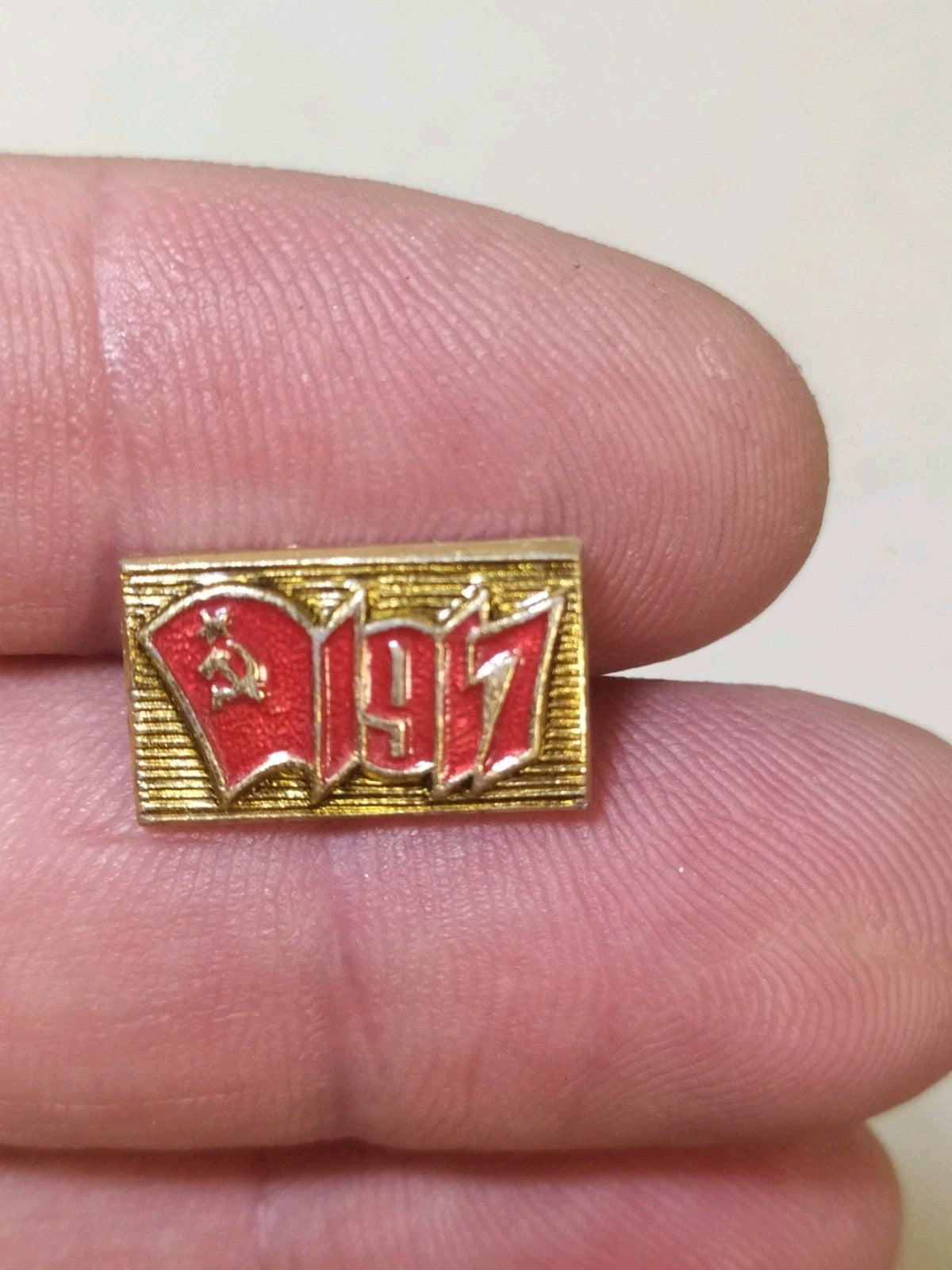 Soviet shock worker badge UKT communist labor, aluminum enamel pin