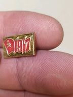 Vintage USSR labor badge with UKT lettering, front