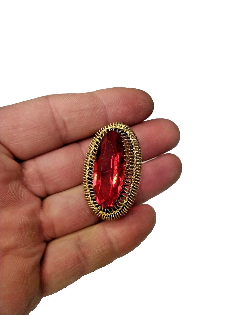 Vintage Soviet jewelry brooch with filigree wire frame