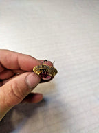Vintage Soviet jewelry brooch with filigree wire frame – detail 8