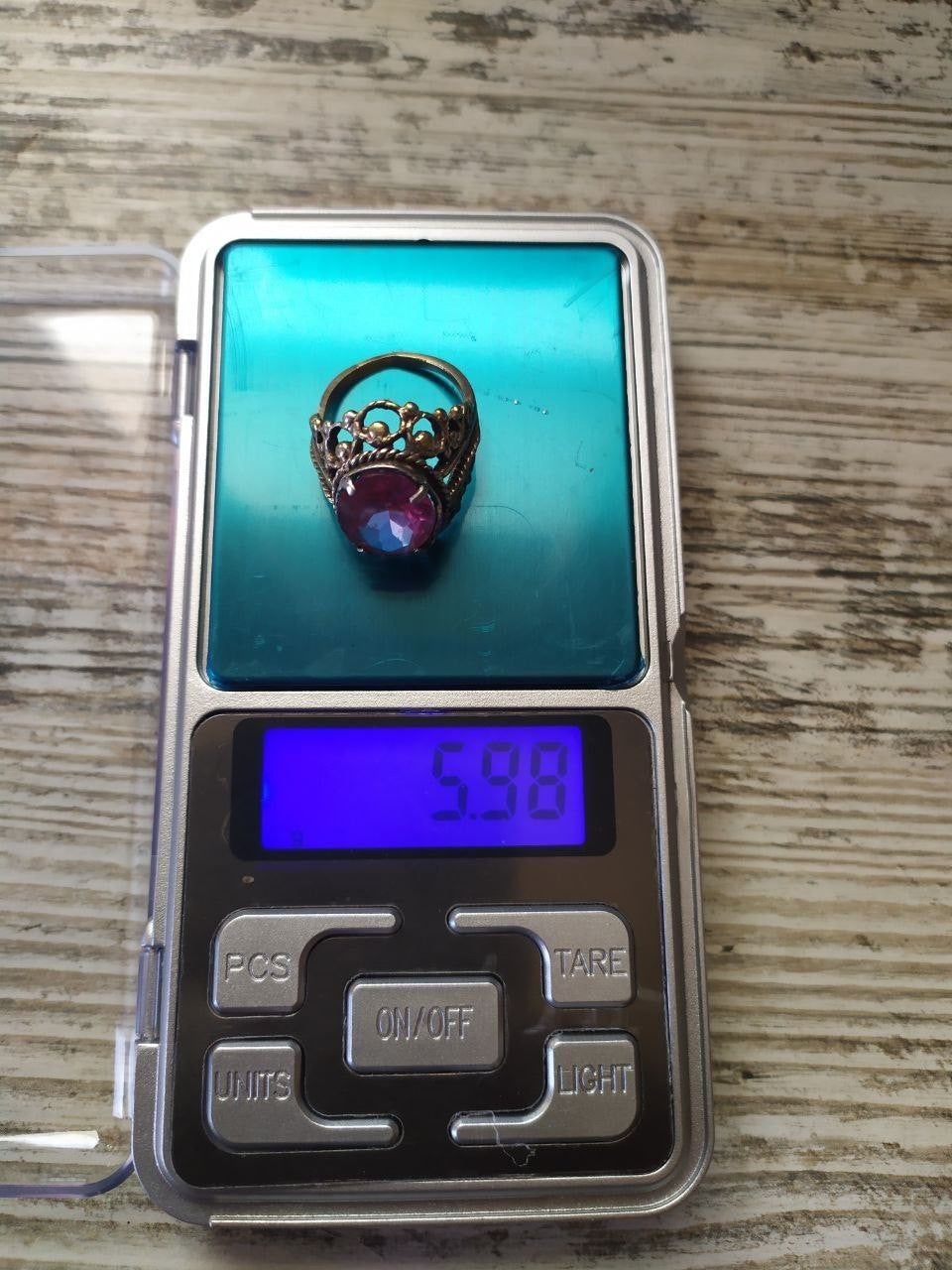 Russian silver ring, size 6, top view of the stone setting – detail 10