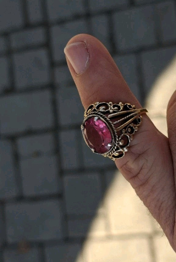 USSR silver ring, close-up of the 875 hallmark