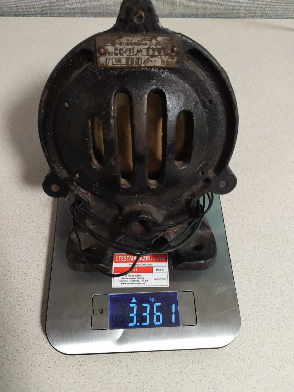 Heavy cast iron housing of a vintage Soviet industrial siren – detail 14
