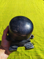 Old Soviet industrial siren with natural patina and surface rust