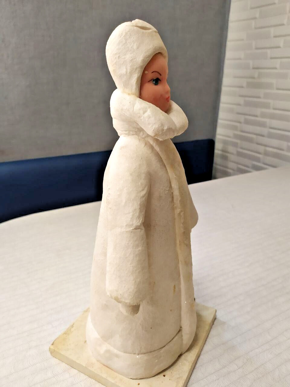 Vintage Snow Maiden Christmas figure with hand-painted face