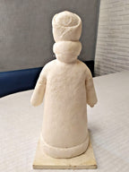 Soviet cotton wool toy Snegurochka on cardboard base