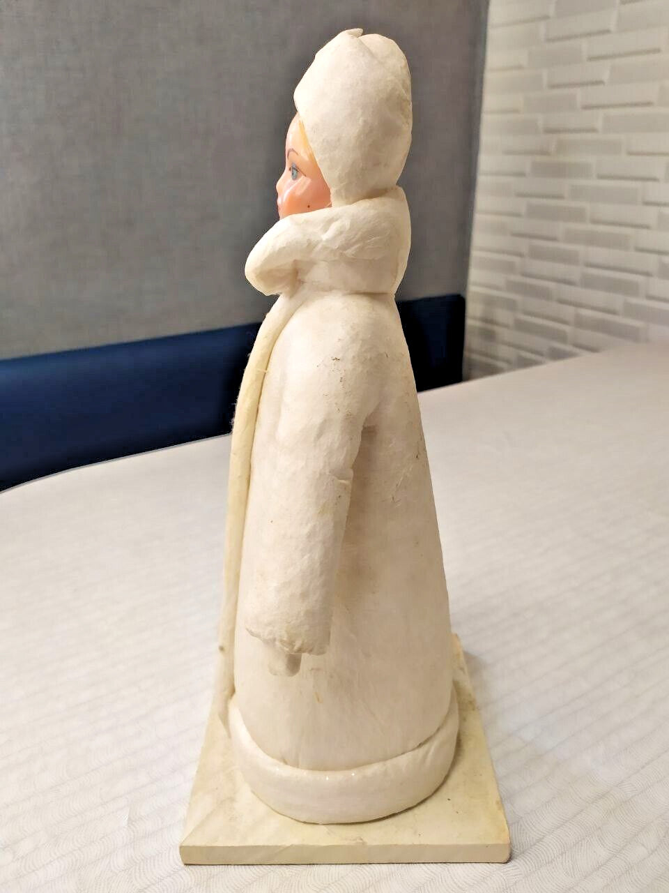 Vintage Snow Maiden Christmas figure with hand-painted face – detail 5